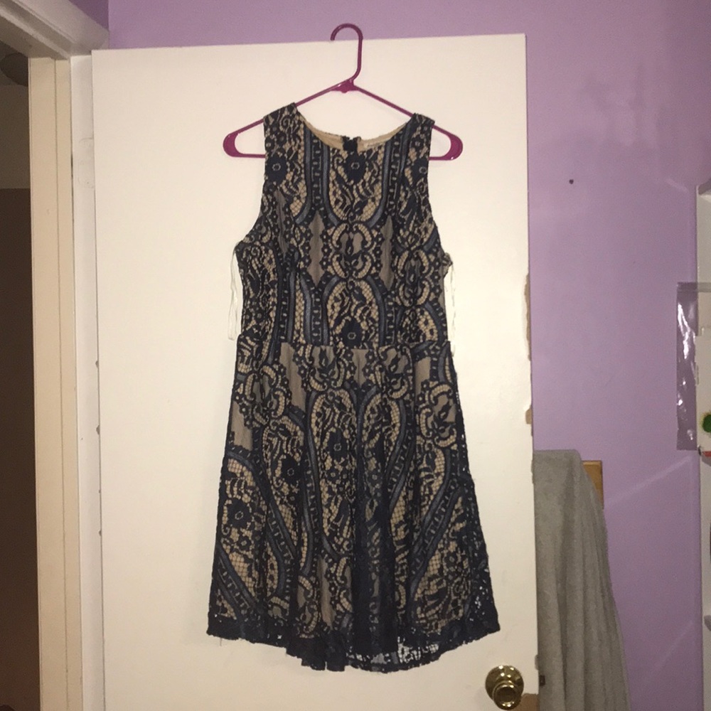 Blue and tan Charlotte Russe dress